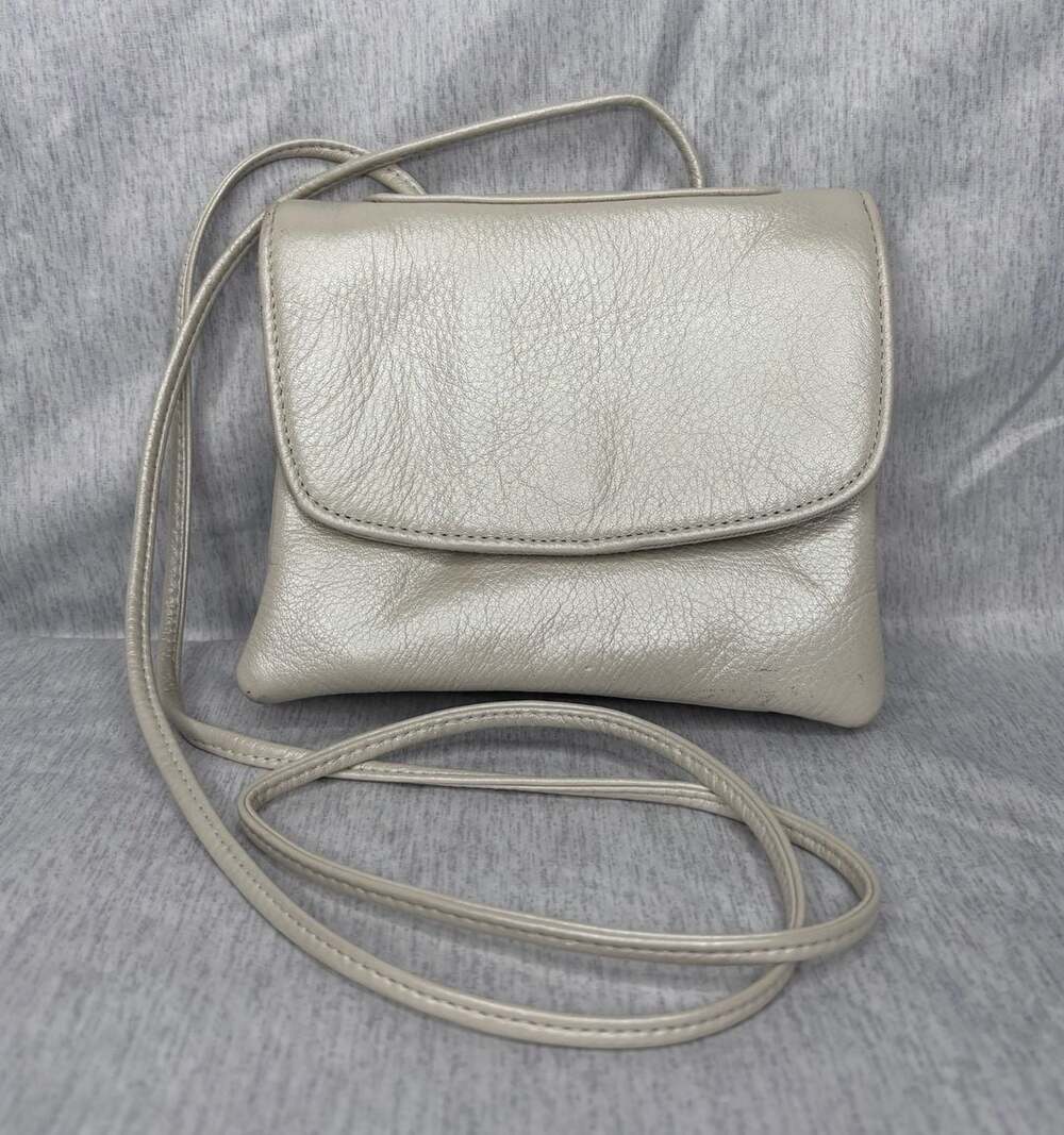 Dawli Handbags Genuine Leather Small Metallic Gold Crossbody Bag